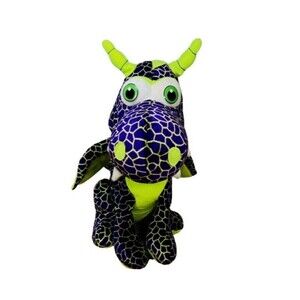 Classic Toy Company Purple and Green Stuffed Animal Plush Dragon